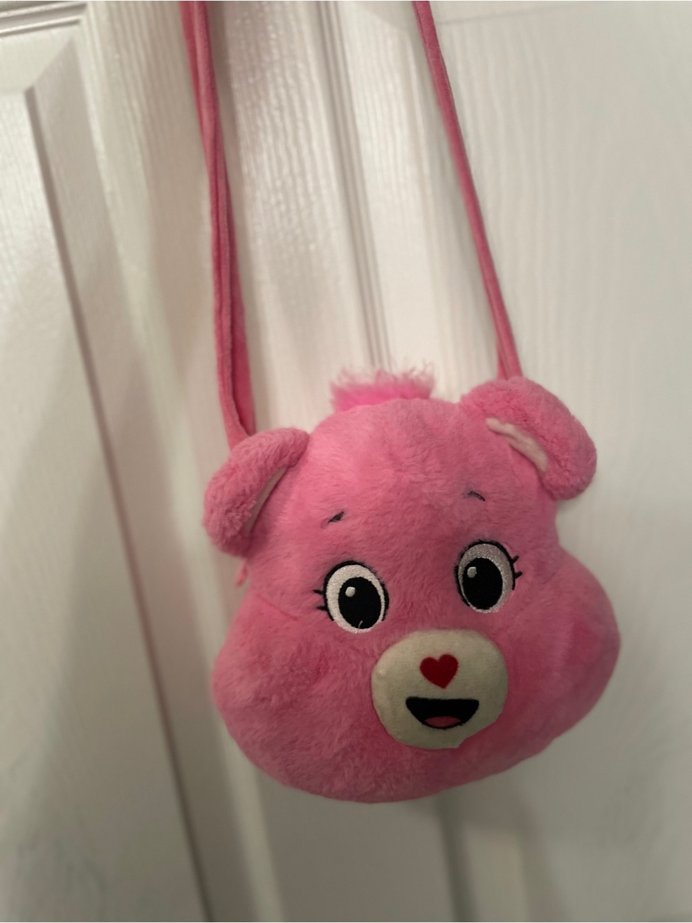 Care Bears Pink Plush Bear Shoulder Bag with Heart Nose